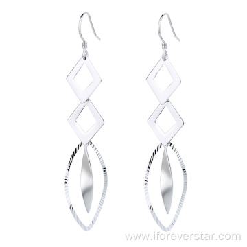 Trendy 925 Silver Dangle Earrings Geometry Ladies Earrings